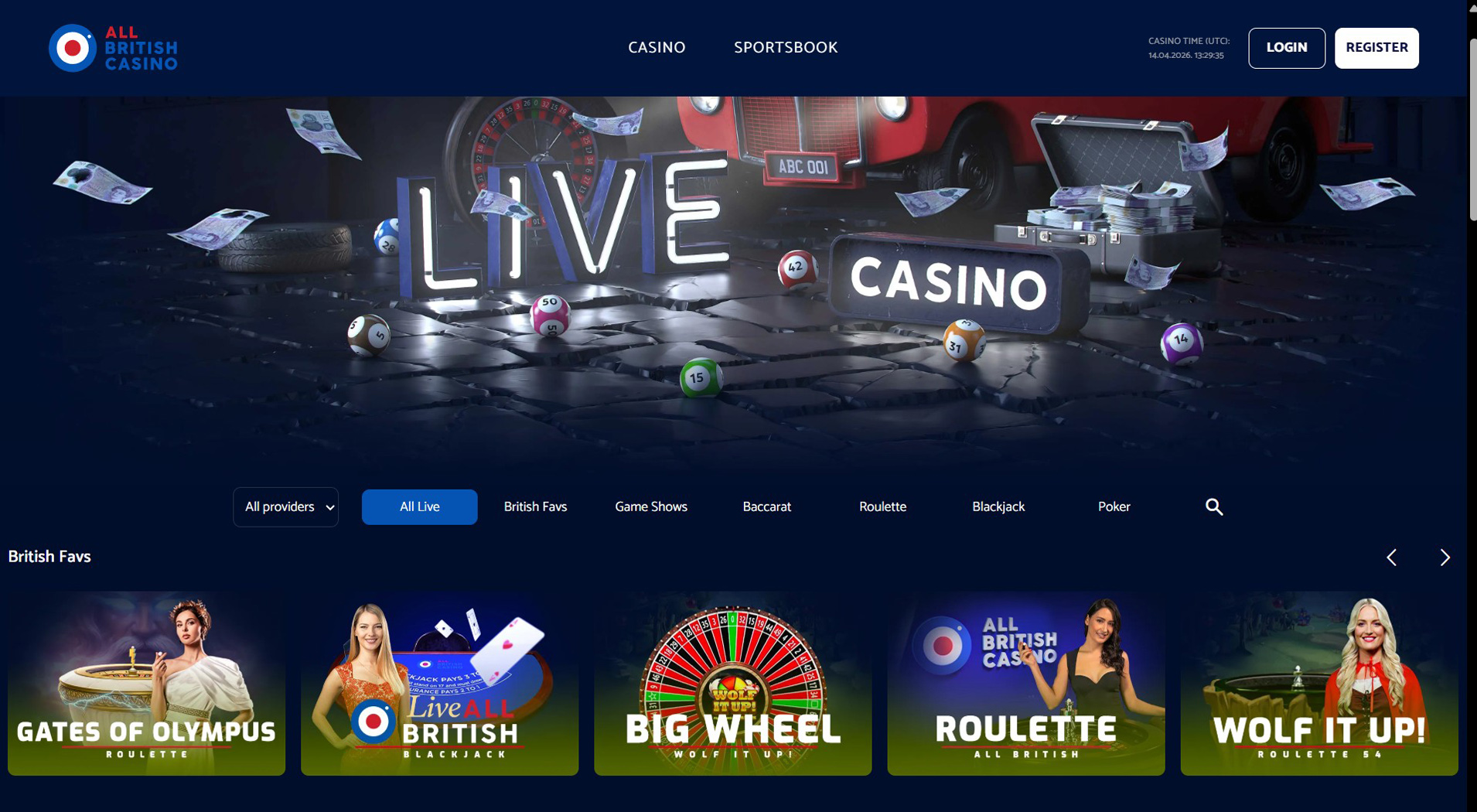 2. All British Casino - Fast Bank Transfer Casino Access